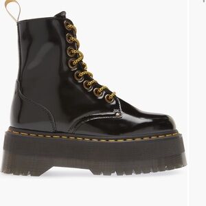 Dr. Martens Glossy Black Lace-Up Platform Boots